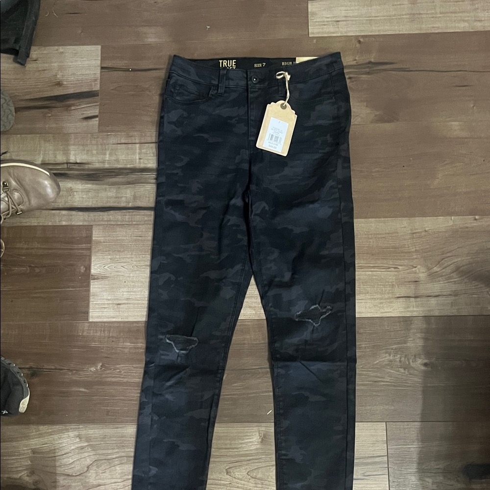 True Religion Men's Dark Camo Skinny Jeans